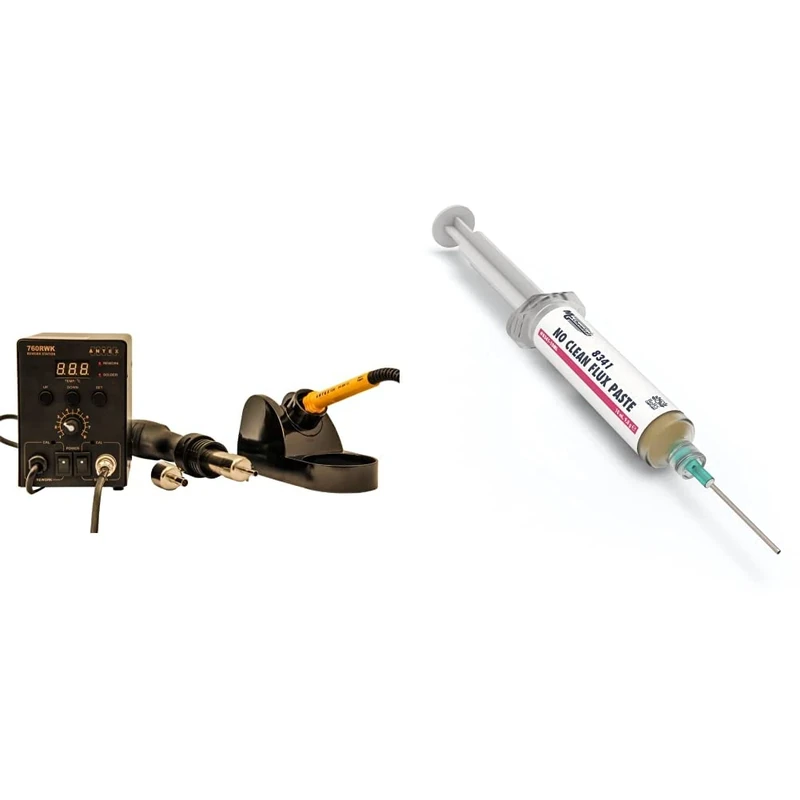 760RWK Soldering and Hot Air Rework Station with Digital Display from Antex & MG Chemicals 8341 No Clean Flux Paste, 10 ml Pneumatic Dispenser