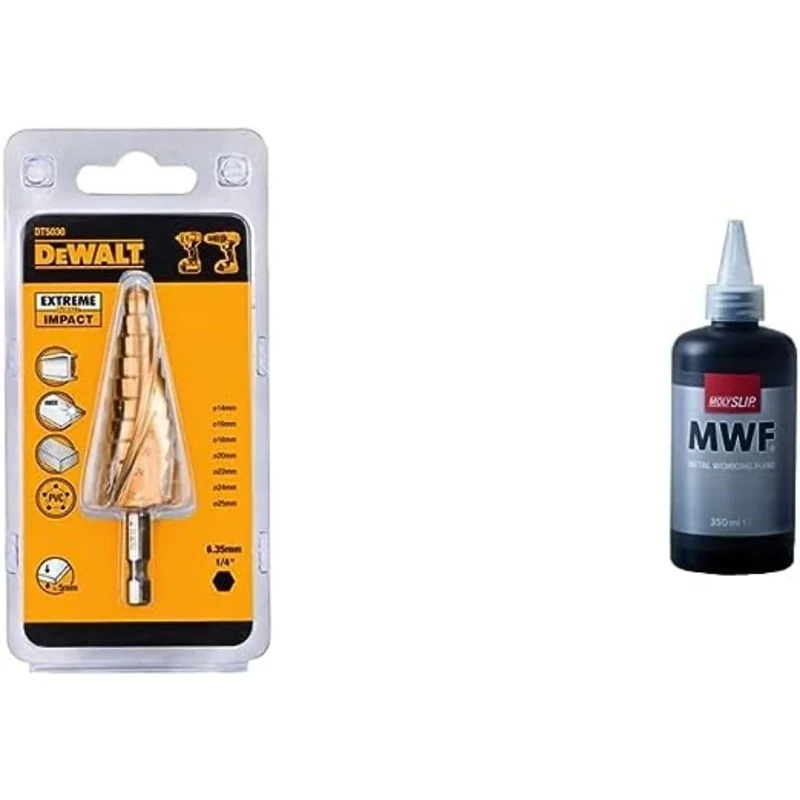 DEWALT DT5030-QZ - Broca cónica para metal Extreme Impact Ø 14-25mm & MOLYSLIP - MWF | Metal Working Fluid | Withstands Extreme Pressure