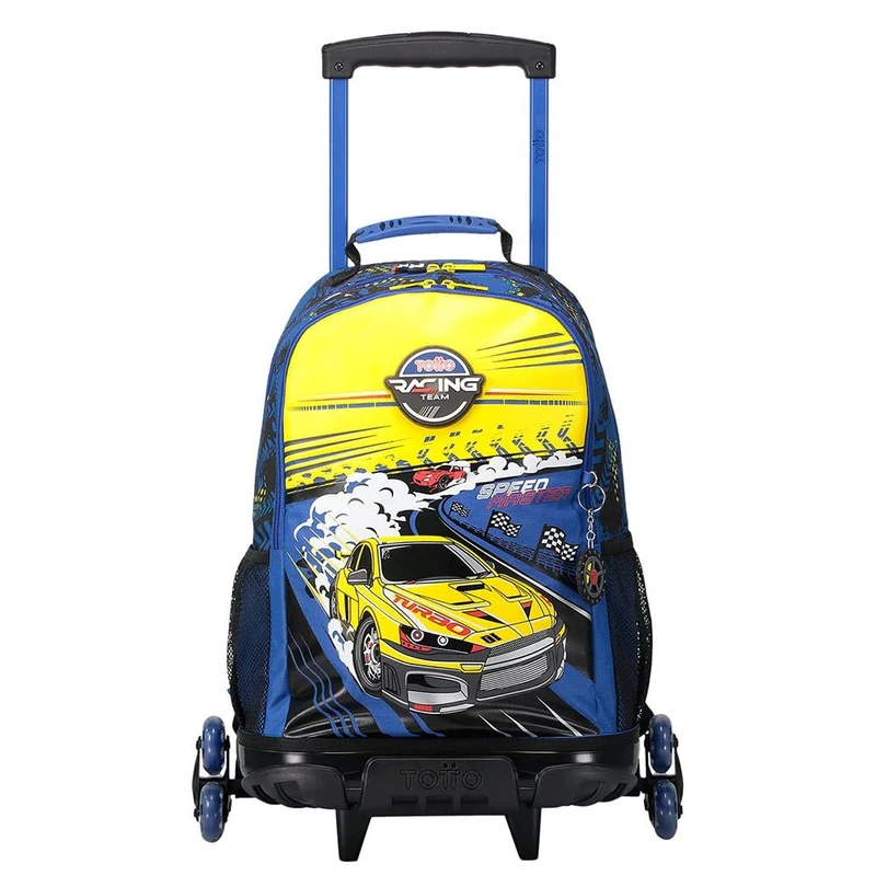 TOTTO Car Racing Large Wheeled School Backpack - Velocity LARGE SIZE