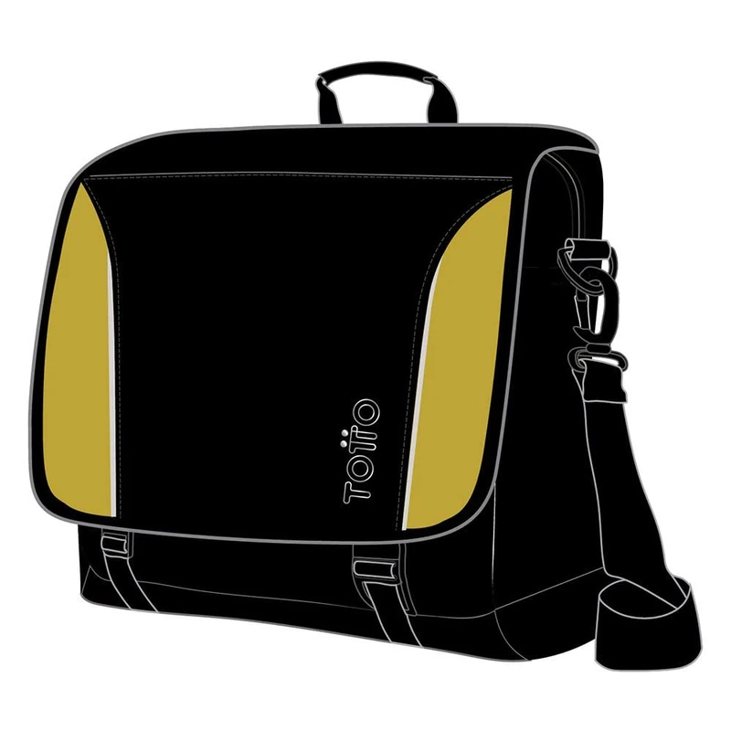 TOTTO 15.4 Black and Green Laptop Shoulder Bag - Cromy STANDARD SIZE
