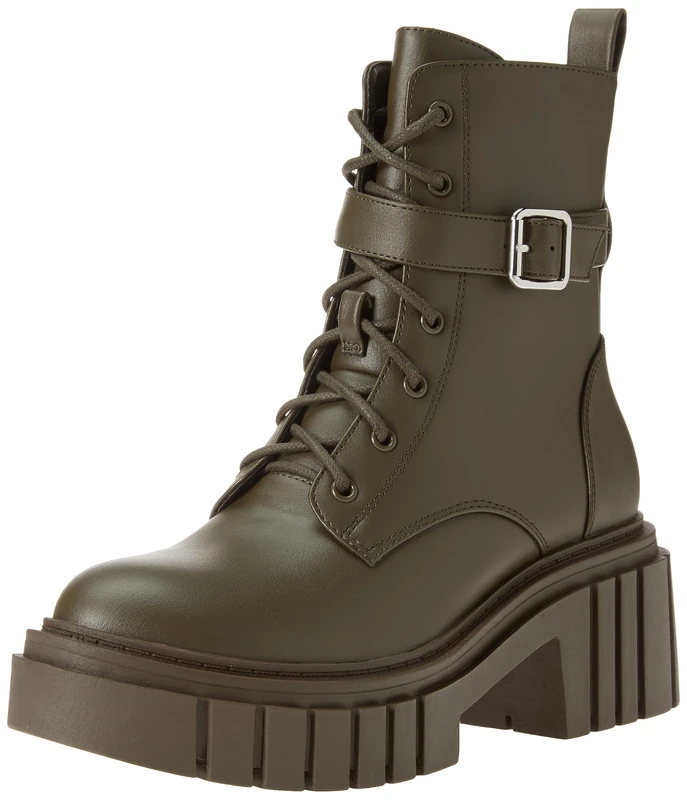 The Drop Women's Koi Lace-Up Platform Combat Boots, Olive, 11 - Image 1