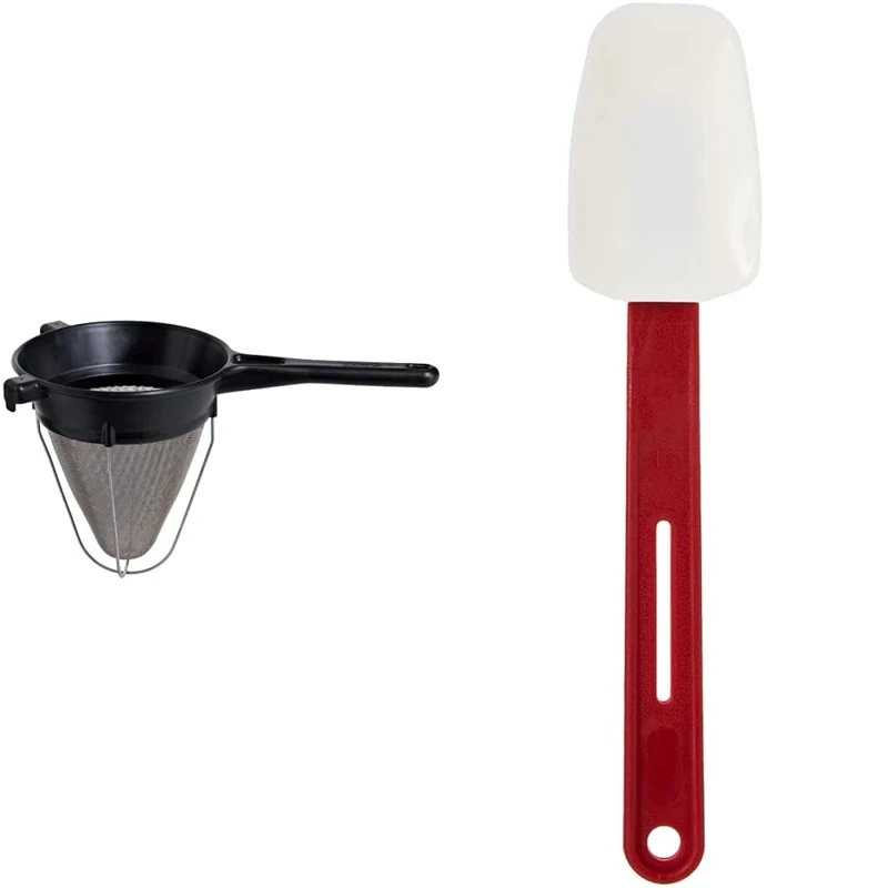 Matfer W693 Chinois, 8" & Vogue Heat Resistant Spoonula 10"