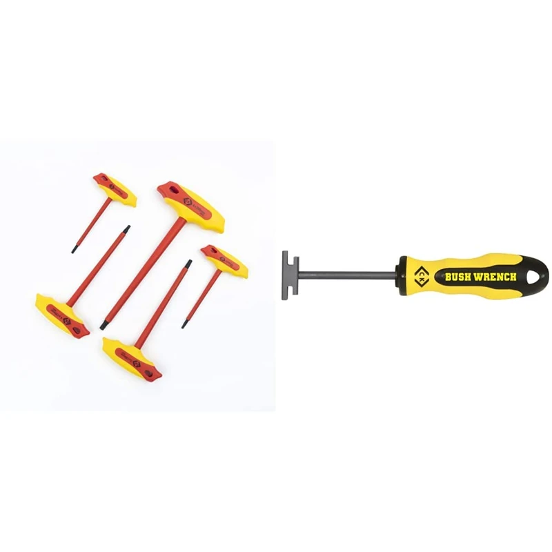 C.K T4422 Insulated T-Handle Hex Key Set, 5-pcs & T4755 Conduit Bush Wrench