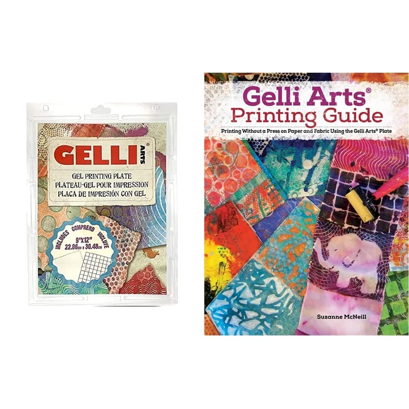 Gelli Arts GL013964721027 Gel Printing Plate, 9 inch x 12 inch, clear & Gelli Printing, Expanded Edition: Printing Without a Press on Paper and Fabric Using the Gelli Plate