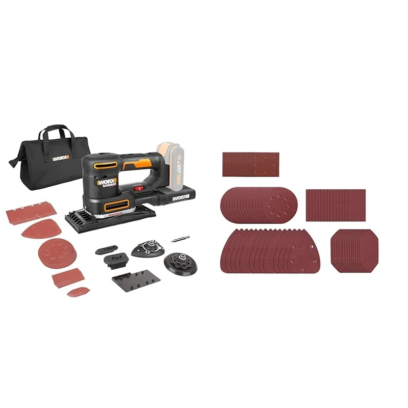 WORX WX820 Sander, WX820.9 & WA2028 Mixed Sanding Sheet Set for WX820 Multi Sander