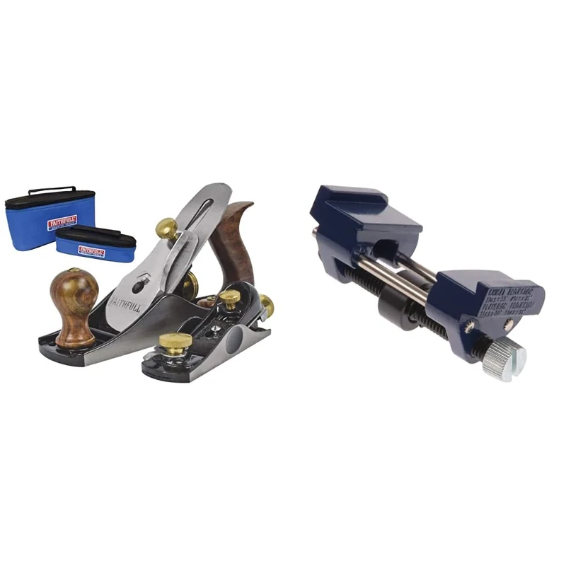 Faithfull Wood Plane Set 4 & 60 1/2 in Canvas Cases & Honing Guide for Bevel Edge Chisels & Plane Irons