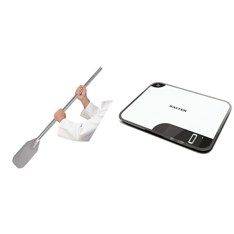 Vogue DP019 Long Mixing Paddle 915mm Stainless Steel Food Stirring Kitchen Tool & Salter 1079 WHDR Max 15 Kg Electronic Kitchen Scale, Chop and Measure