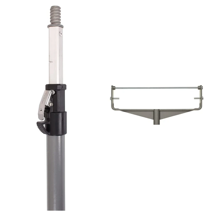 ProDec Advance 4' - 8' Super Lock Elite Heavy Duty Fibreglass & Aluminium Extension Pole & ProDec 12 inch Cast Aluminium Heavy Duty Double Arm Paint Roller Frame