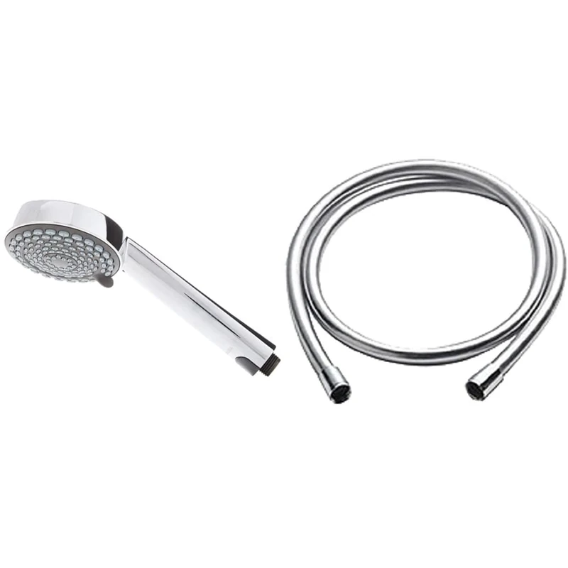 Aqualisa 901506 Harmony Handset/Shower Head, Chrome, Grey & 555701 Smooth Shower Hose, 1.5m, Chrome