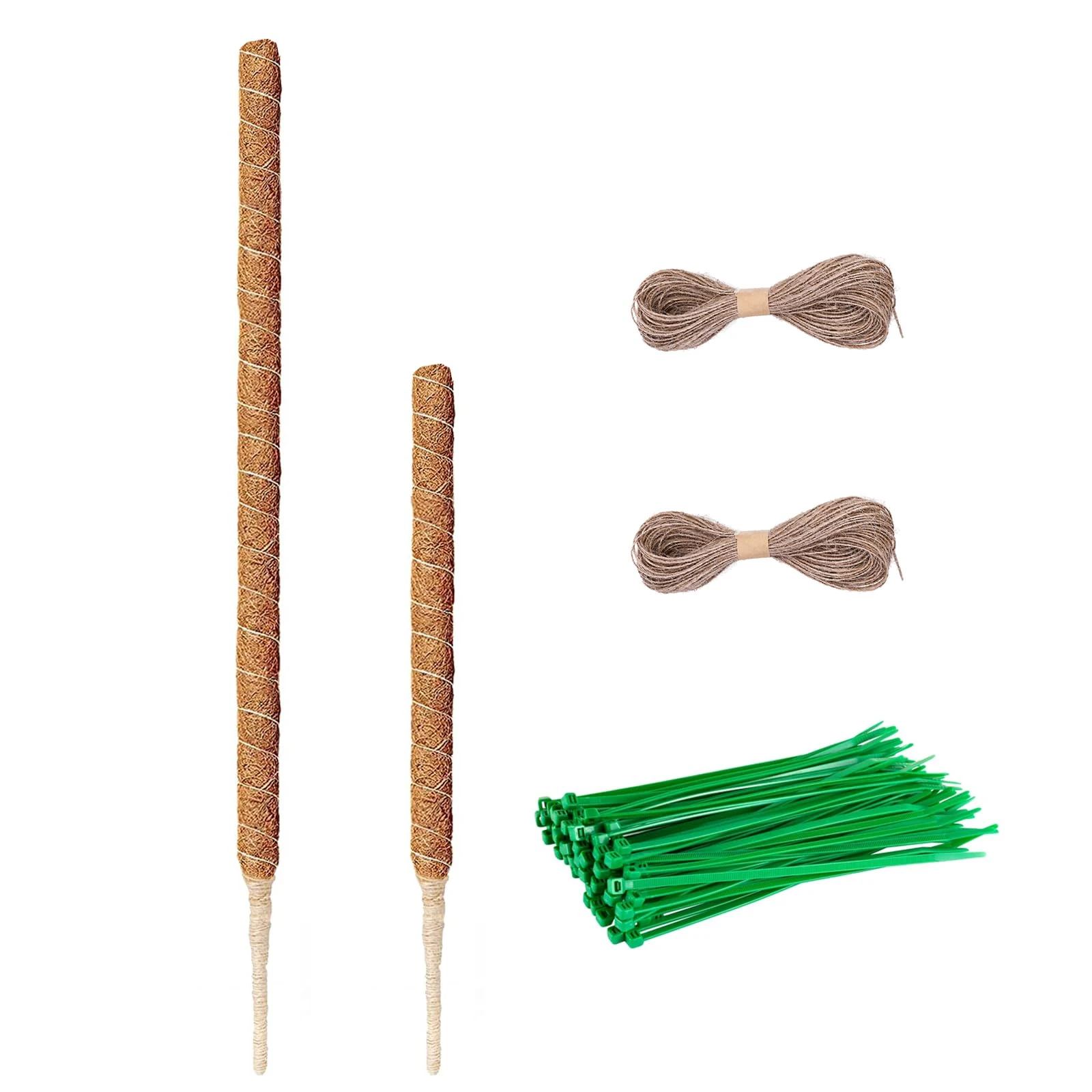 tallkeey 2Pcs Moss Poles, 60cm & 120cm for Monstera, Bendable Plant Supports for Climbing Plants Growth