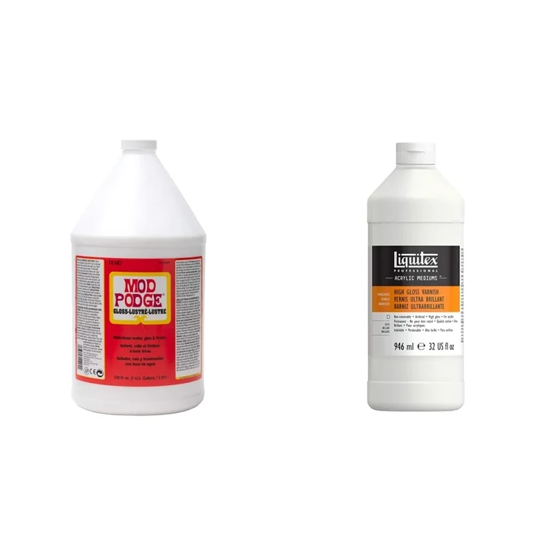 Mod Podge Gloss Waterbase Sealer, Glue and Finish - 1 gal & Liquitex Professional Acrylic Varnish, High Gloss, 946 ml - Image 1