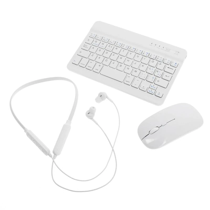 TOTTO Unisex Adult Wireless Mouse Keyboard Earphone Kit White Standard