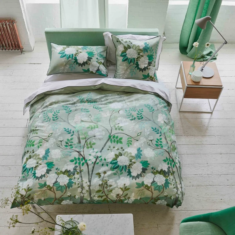 Designer Guild Printed Cotton Satin Duvet Cover, Oriental Flower, 140 x 200 cm - Image 1