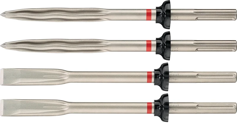 Hilti TE-YX SM/FM 36 Chisel Set, Pack of 4 (2 Pointed, 2 Narrow-Flat) SDS-max (TE-Y) Self-Sharpening Chisel bits for Demolition of Concrete and Masonry, Dimensions: 360 mm Long (2241997)