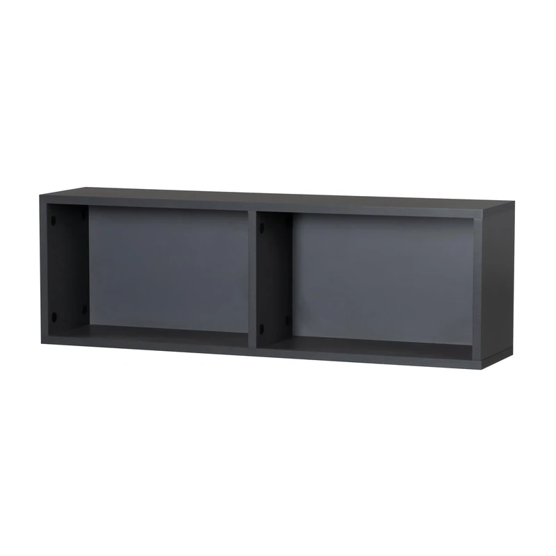 roba Universal Wall Shelf - 2 Compartments - Anthracite - for Above The Changing Table or as Bookshelf - Dimensions: H 29 x W 90 x D 20cm - Image 1