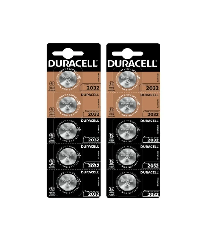 Duracell CR2032 10-Pack Lithium Coin Battery - 3V, 10 pcs