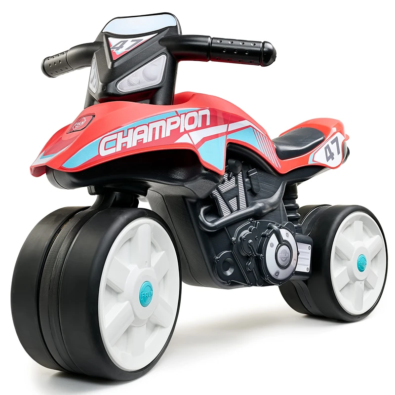 FALK - Moto Street Champion Balance Bike - Red - Silent Wheels - Ages 2+ - 40% Recycled Plastic - Made in France - 540S