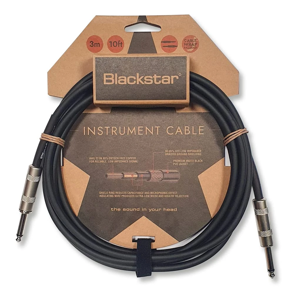 Blackstar 1.5m (5ft) Instrument Cable Straight ¼” Jack to Straight ¼” Jack, for Bass/Electric Guitar/Electro-Acoustic/Keyboard/Amp