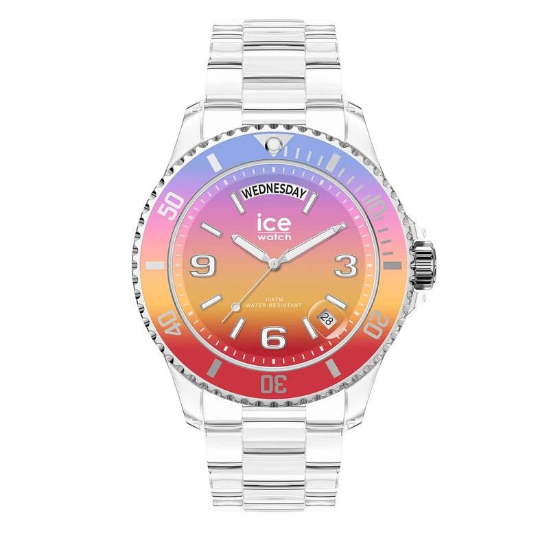 ICE-WATCH - ICE Clear Sunset Energy - Women's Wristwatch with Clear Plastic Strap - 021436 (Medium)