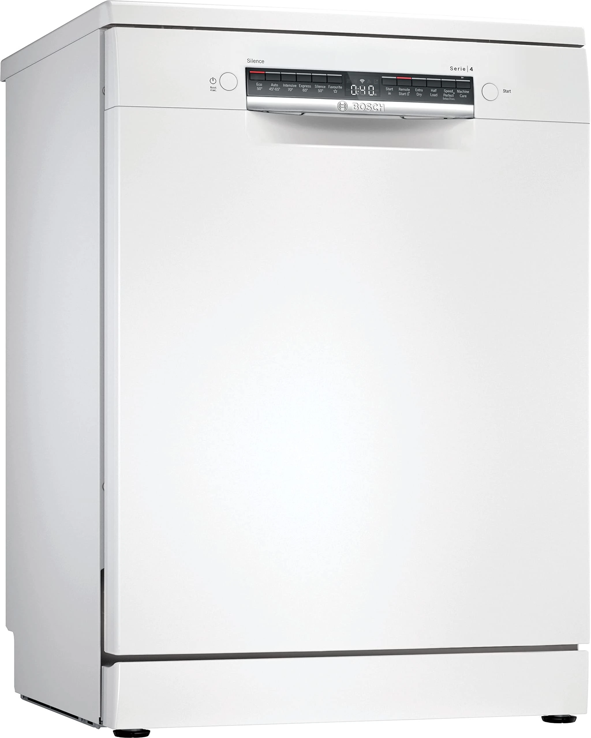 Bosch Home & Kitchen Appliances Bosch Series 4 SMS4HKW00G Dishwasher with 13 place settings, ExtraDry, DosageAssist, EcoSilence Drive, Automatic Programmes, Favourite Function, Freestanding, White