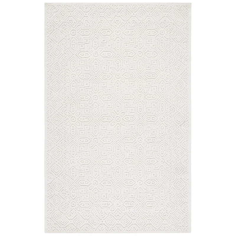 Safavieh Contemporary Rug for Living Room, Dining Room, Bedroom - Textural Collection, Short Pile, in Ivory, 107 X 168 cm