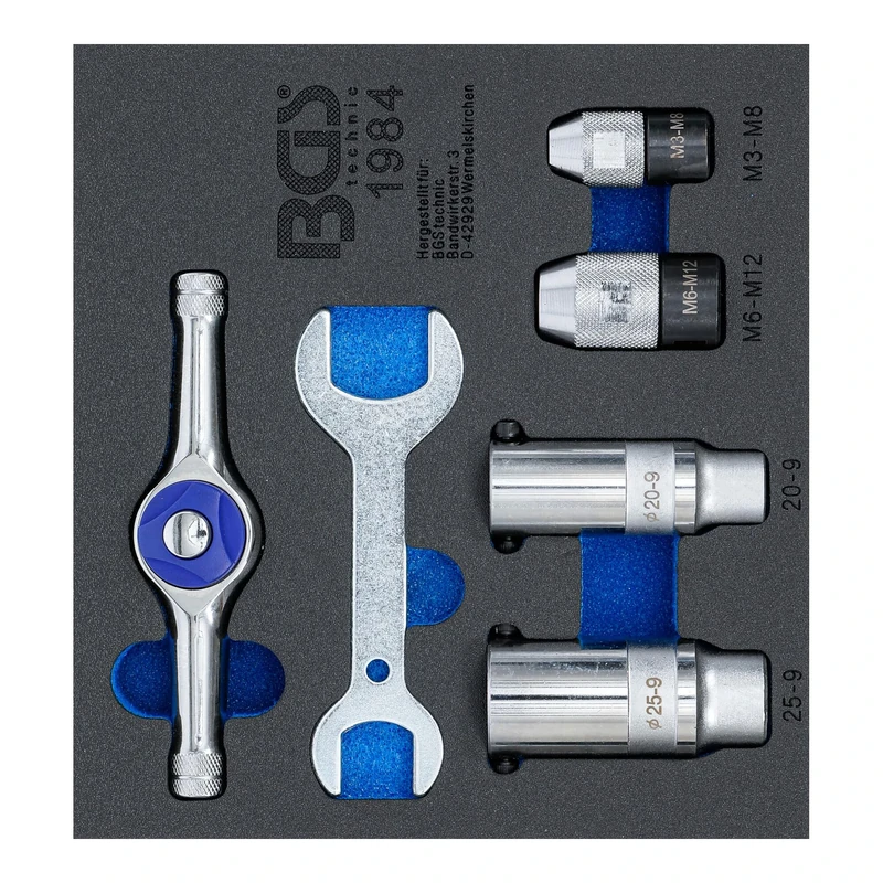 BGS 1984-2 | Tool Tray 1/6: Ratcheting Tap and Die Holder Set | 6 pcs.