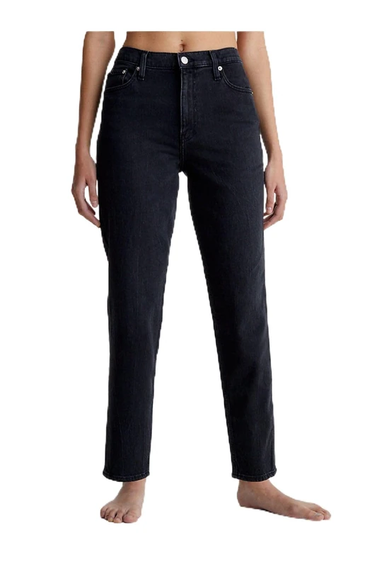 Calvin Klein Women’s Mom Fit Jeans, Black (Denim Black), 27W