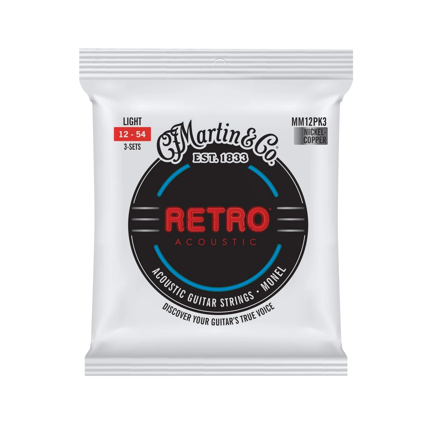 Martin Strings - MM12PK3 - Retro Monel - 3 Pack Light (12-54)