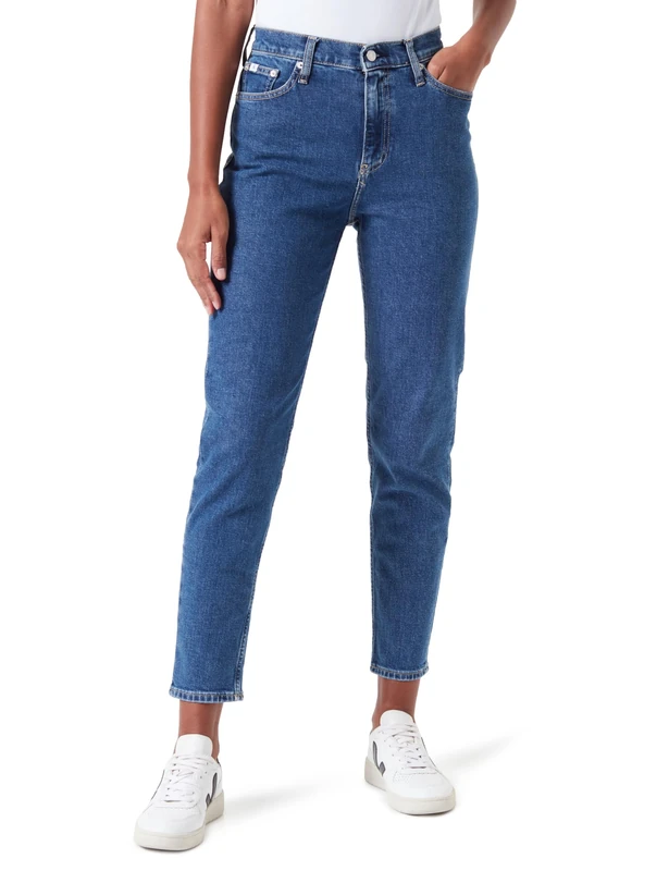 Calvin Klein Jeans Women's Mom Jean J20j221589 Tapered, Denim Dark, 29W