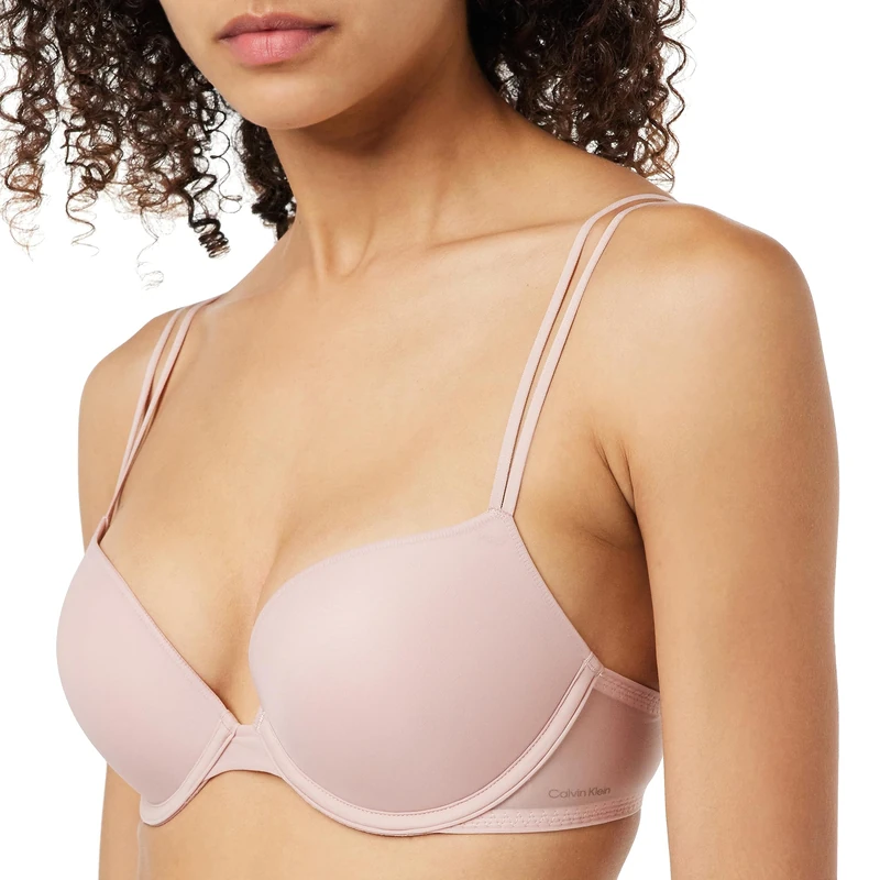 Calvin Klein Women’s Push Up Plunge Underwire Bra, Pink (Subdued), 32D