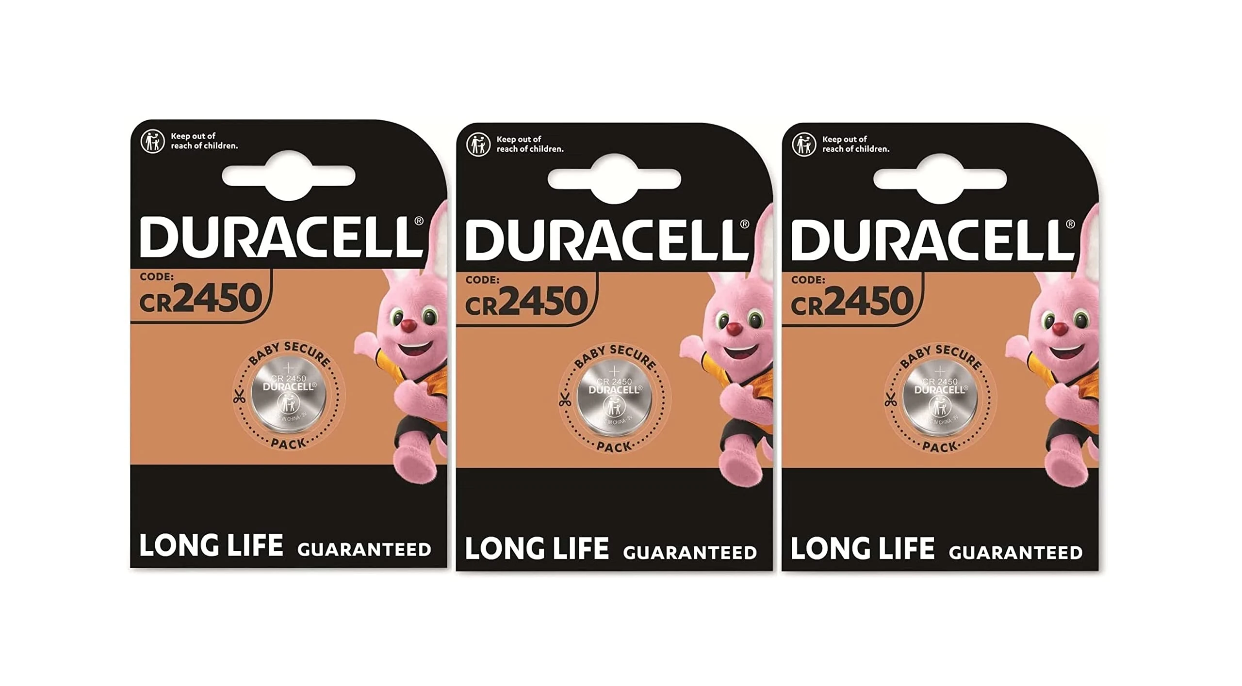 3X Duracell Cr 2450 Lithium (3 Blister Packs of 1 Battery) 3 Batteries