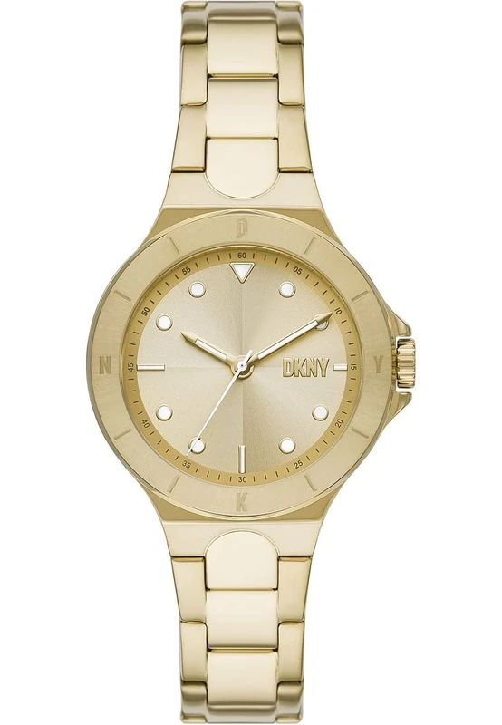 DKNY Watch for Women Chambers Quartz/3 Hand movement 34mm case size with a Stainless Steel strap NY6655