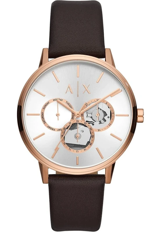 Armani Exchange Watch For Men, Chronograph Movement and 42mm Case Size with Stainless steel, Leather or Silicone strap