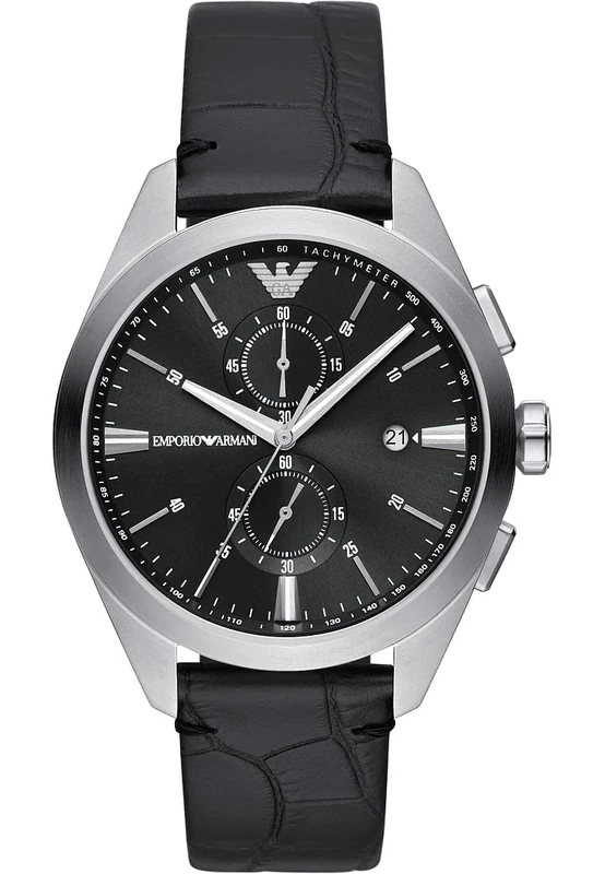 Emporio Armani Watch for Men Quartz/Chrono movement 43mm case size with a Leather strap AR11542