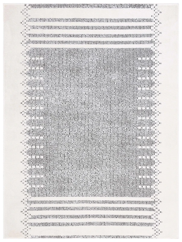 Safavieh Boho Rug for Living Room, Dining Room, Bedroom - Melody Collection, Short Pile, Ivory and Black, 183 x 274 cm