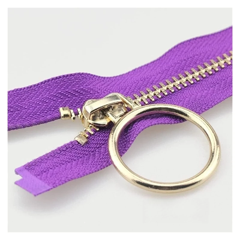 Metal Nylon Coil Zippers,nvisible Zip,5# Open-end Metal Coil Zipper, 60/70/80/90/100/120/150cm Auto Lock Rose Gold Circle Zipper For Sewing Clothing Pocket, 1pcs (Color : Blue, Length : 100cm) ( Color