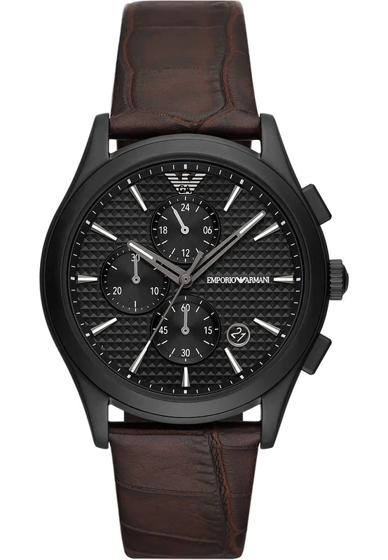 Emporio Armani Watch for Men Quartz/Chrono movement 42mm case size with a Leather strap AR11549