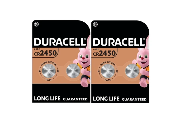 4X Duracell Cr 2450 Lithium (2 Blister Packs of 2 Batteries) 4 Batteries