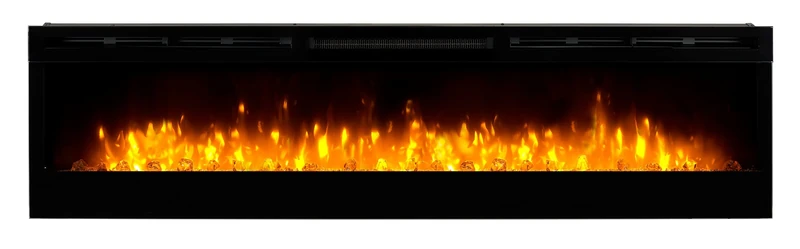 Dimplex Prism Optiflame Media Wall Fireplace, Wall Mounted, Recess, Built-In Electric Wall Fire with 1.1kW Fan Heater, Adjustable Brightness, 7 Colours, Run-Back Timer, Thermostat, 74" or 188 cm