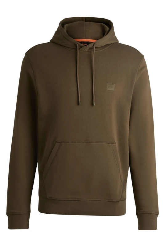 BOSS Mens Wetalk Cotton-terry hoodie with logo patch