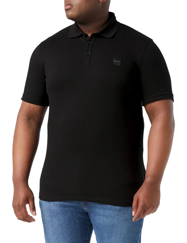 BOSS Mens Passenger Stretch-Cotton Slim-fit Polo Shirt with Logo Patch