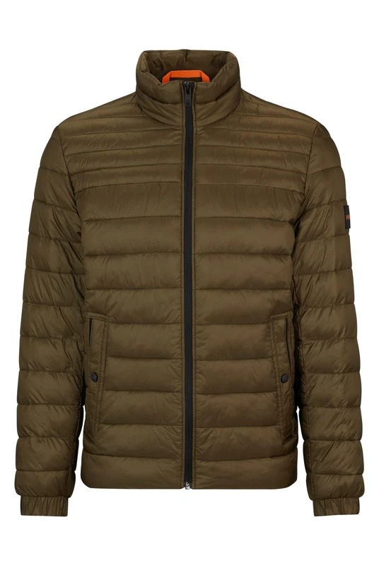 BOSS Mens Oden1 Logo-Badge Jacket with Water-Repellent Finish