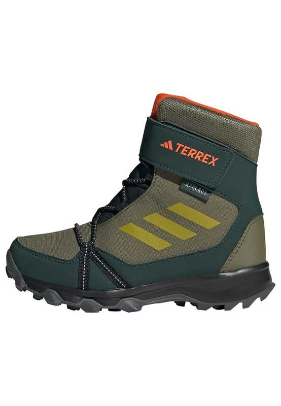 adidas Unisex Kids Terrex Snow Hook-and-Loop Cold.RDY Winter Shoes, Focus Olive/Pulse Olive/Orange, 3.5 UK