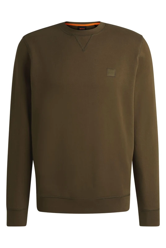 BOSS Mens Westart Cotton-terry relaxed-fit sweatshirt with logo patch