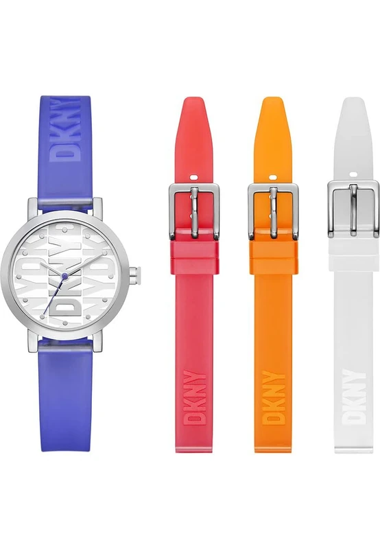 DKNY Watch for Women Soho Quartz/3 Hand movement 28mm case size with a Polyurethane strap NY6661SET