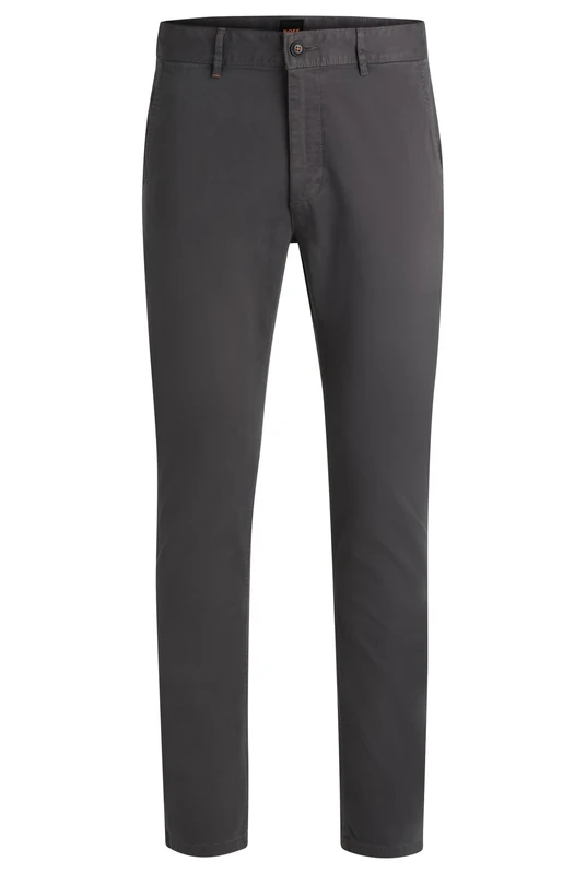 BOSS Mens Chino Slim Slim-fit Chinos in Stretch-Cotton Satin - Image 1