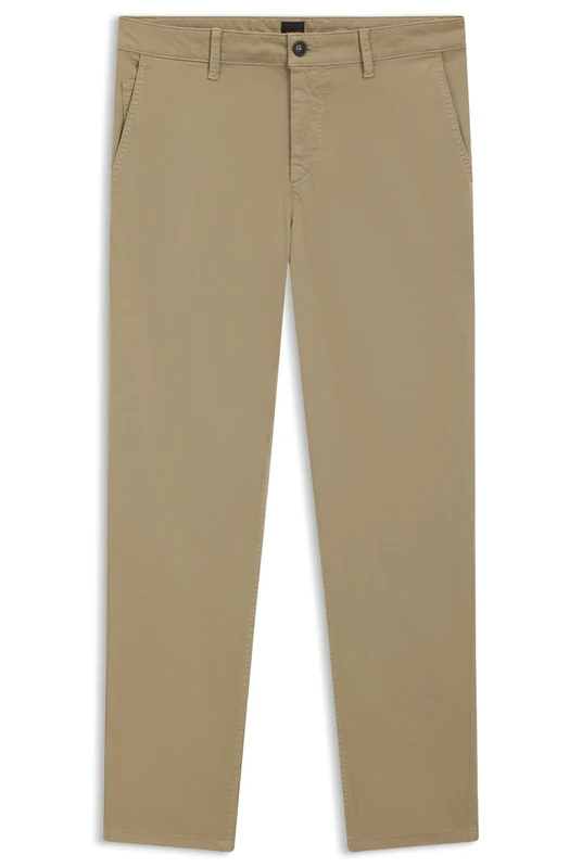 BOSS Mens Chino Tapered Tapered-fit Chinos in Stretch-Cotton Satin