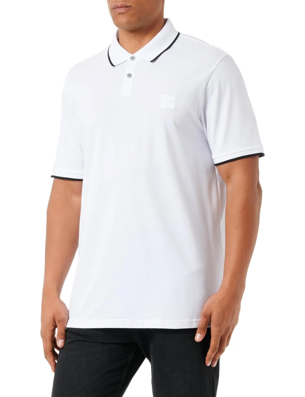 BOSS Mens Passenger Stretch-Cotton Slim-fit Polo Shirt with Logo Patch