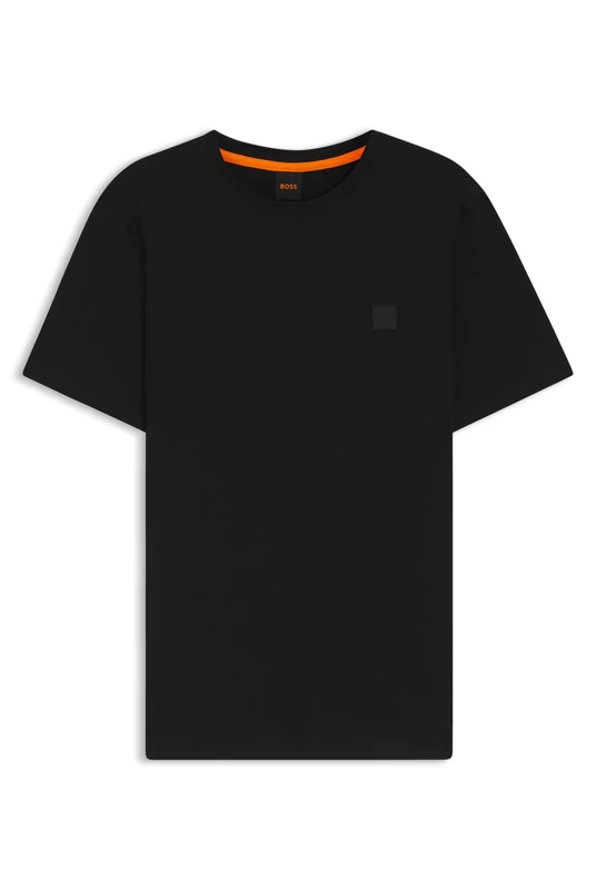 BOSS Mens Tales Logo-Patch T-Shirt in Cotton Jersey