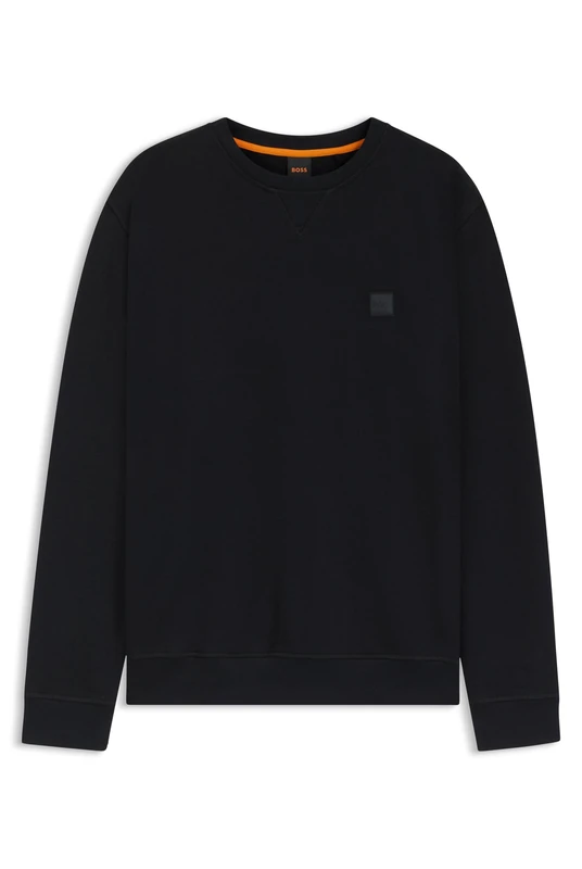 BOSS Mens Westart Cotton-terry relaxed-fit sweatshirt with logo patch